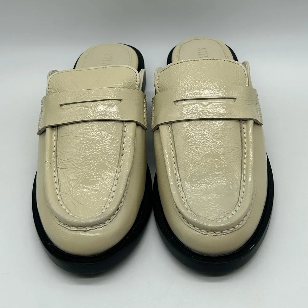 Steve Madden Mulberry Bone Leather Mule Loafers Size 8.5 | New in Box
